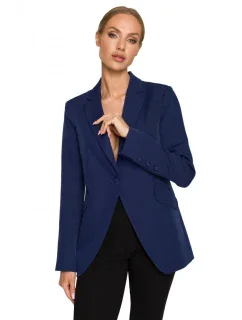 M701 Sako s jedným gombíkom a asymetrickými vreckami - tmavo modré