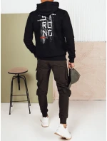 Pánska mikina s kapucňou čierna FashionStreet BX5715 Pánska mikina s kapucňou čierna FashionStreet BX5715