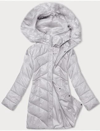 Dámska zimná bunda s kapucňou heather (H-898-107)