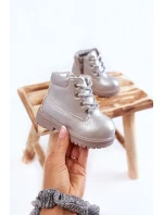 Dziecięce Trapery Botki z Suwakiem Srebrne Dexter