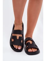 Piankowe Klapki Damskie Czarne Dimelle