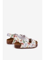 Dziecięce Sandałki Na Korkowej Podeszwie Z Klamrami Dinozaury Multikolor Thessa
