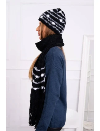 Dámska súprava so šatkou Anika K304 čierna