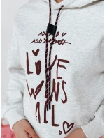 Dámska oversize mikina LOVEWILL sivá FashionStreet BY1468 Dámska oversize mikina LOVEWILL sivá FashionStreet BY1468