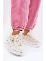 Damskie Buty Sportowe Na Platformie Beżowe Caldeno