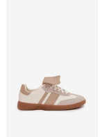 Niskie Sneakersy Damskie Z Wywiniętym Językiem Beżowe Ardira