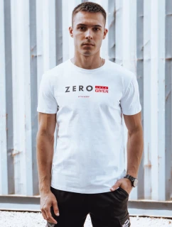 Pánske biele tričko s potlačou FashionStreet RX5607