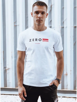 Pánske bavlnené tričko s potlačou biele FashionStreet RX5607 Pánske bavlnené tričko s potlačou biele FashionStreet RX5607
