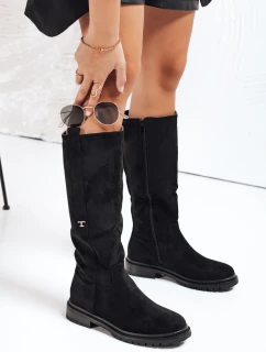 Dámske semišové čierne topánky FashionStreet ZY1159