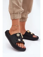 Klapki Damskie Piankowe Z Przypinkami Vinceza 76055 Czarne