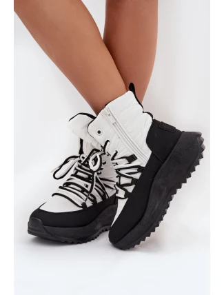 Dámske snežnice Big Star so zipsom - White/Black