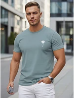 Pánske bavlnené tričko s potlačou v petrolovej farbe FashionStreet NX5126R Pánske bavlnené tričko s potlačou v petrolovej farbe FashionStreet NX5126R
