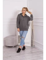 Mikina s kapucňou v grafitovej farbe