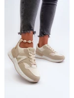 Sneakersy Damskie Z Eko Skóry Beżowe Vinelli