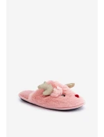 Kapcie Świąteczne Z Motywem Renifera Futrzane Różowe Asielle