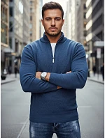 Pánsky tmavomodrý sveter FashionStreet WX2340 Pánsky tmavomodrý sveter FashionStreet WX2340