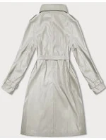 Dámsky kabát z ekokože J Style Cold Beige (11Z8101)