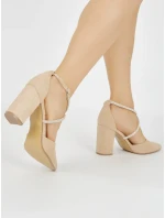 Moderné dámske hnedé lodičky na širokom podpätku Moderné dámske hnedé lodičky na širokom podpätku