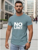 Pánske bavlnené tričko s potlačou No limit petrol FashionStreet NX0129R Pánske bavlnené tričko s potlačou No limit petrol FashionStreet NX0129R
