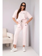 Dámsky viskózový set s krátkym rukávom a nohavicami s lemom candy pink Dámsky viskózový set s krátkym rukávom a nohavicami s lemom candy pink
