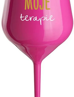 MOJE TERAPIE - ružový nerozbitný pohár na víno 470 ml