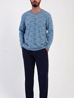 Pánske pyžamo Arnost sivomodré - Vienetta