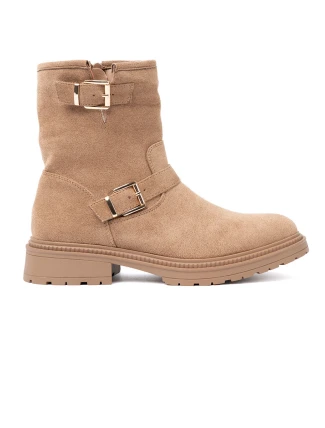 Vynikajúce Karmelowy dámske členkové topánky s plochým podpätkom Vynikajúce Karmelowy dámske členkové topánky s plochým podpätkom