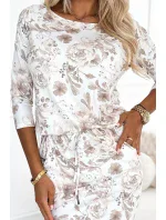 13-162 Športové šaty s vreckami a kravatou - BEAN FLOWERS