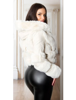Sexy Short Faux Fur Winter jacket with Hood