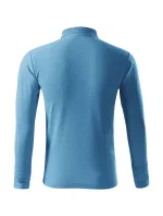 Pique Polo LS pánske polo tričko azúrovo modré