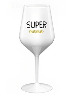 SUPER MAMA - biely nerozbitný pohár na víno 470 ml