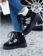 Dámske zateplené trekové topánky COZYLOFT black FashionStreet ZY0555