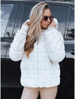 Dámska obojstranná kožušinová bunda s kapucňou svetlo béžová FashionStreet TY5273