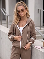 Dámska tepláková súprava s kapucňou a pruhmi Fango FashionStreet AY1217 Dámska tepláková súprava s kapucňou a pruhmi Fango FashionStreet AY1217