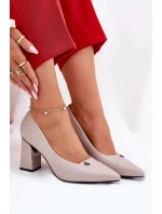 Elegantné dámske lodičky na širokom podpätku Vinceza - sivé Elegantné dámske lodičky na širokom podpätku Vinceza - sivé