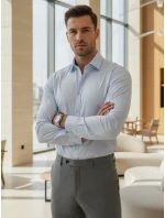 Pánska elegantná hladká modrá košeľa REGULAR FIT FashionStreet DX2687