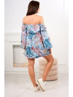 Španielske kvetinové šaty v mätovej farbe