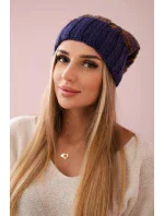 Paris fleecová čiapka K213 purple+mustard