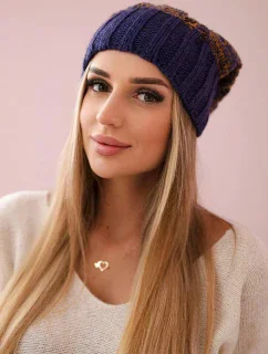 Paris fleecová čiapka K213 purple+mustard