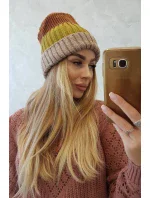 Fleecová čiapka Bojana K265 beige+kiwi+camel