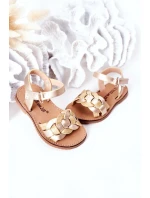 Dziecięce Sandały Z Wężowym Wzorem Złote Baxlee