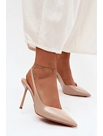 Lakované Lodičky Sandály Z Napodobeniny Kůže Béžové Calera