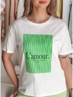 Dámske biele tričko LAMOUR FashionStreet RY2586
