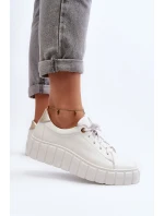 Zazoo 2919 Damskie Skórzane Półbuty Na Grubej Podeszwie Białe Zazoo 2919 Damskie Skórzane Półbuty Na Grubej Podeszwie Białe