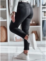 Dámske textilné nohavice s opaskom ROSSALI black FashionStreet UY2595
