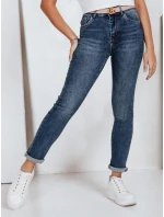 Dámske skinny džínsy s vysokým pásom modré FashionStreet UY2798