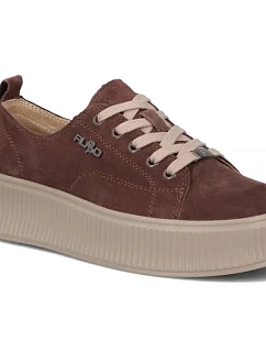 Biele kožené topánky Filippo na platforme DP6122