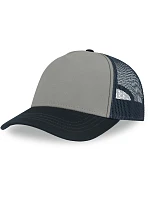 Atlantis Headwear Rapper Canvas-S 5-panelová truckerová čiapka 33.0234 šedá/námornícka modrá Atlantis Headwear Rapper Canvas-S 5-panelová truckerová čiapka 33.0234 šedá/námornícka modrá