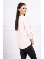 3D grafická blúzka Noteworthy púdrovo ružová