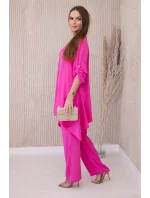 Súprava blúzka + nohavice s fuchsiovým príveskom